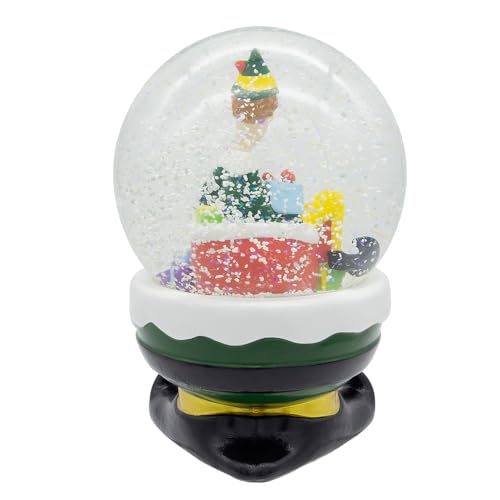 100mm Elf Holiday Christmas Water Globe - Festive Snow Globe Accent