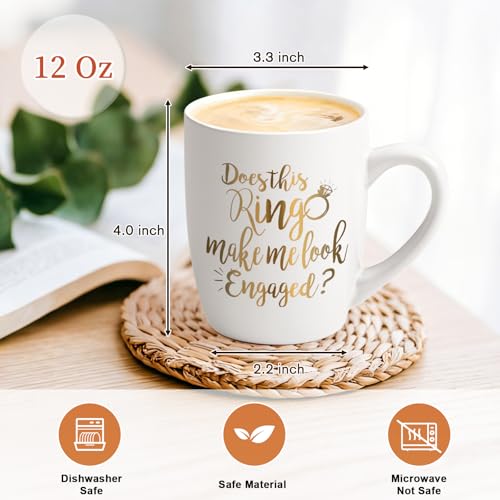Maustic Does This Ring Make Me Look Engaged? 12 Oz White Mug – Bridal Gift