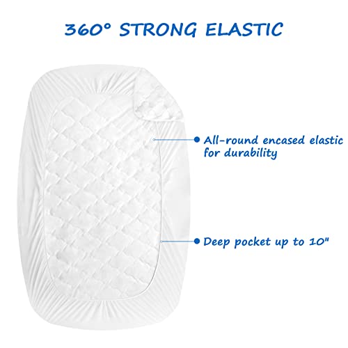 Waterproof Cot Mattress Pad Protector - 30" x 75" Deep Pocket