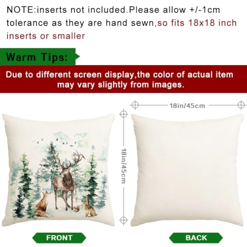 RABUSOFA Christmas Outdoor Pillow Covers 18x18 Inch Waterproof - Pack of 1