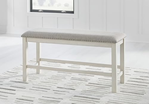 49-Inch Farmhouse Counter Height Dining Bench with Upholstered Seat