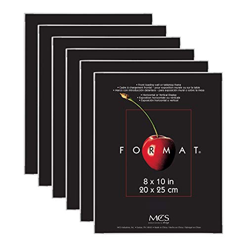 MCS Format 8x10 Picture Frame White, Gallery Wall Vertical & Horizontal Wall Hanging Picture Frame for Photos & Art Prints (6-Pack)