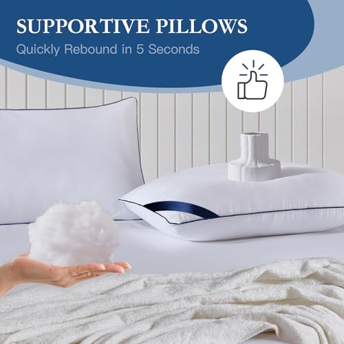 Meoflaw Standard Bed Pillows Set of 4 - Soft Microfiber Hotel Quality