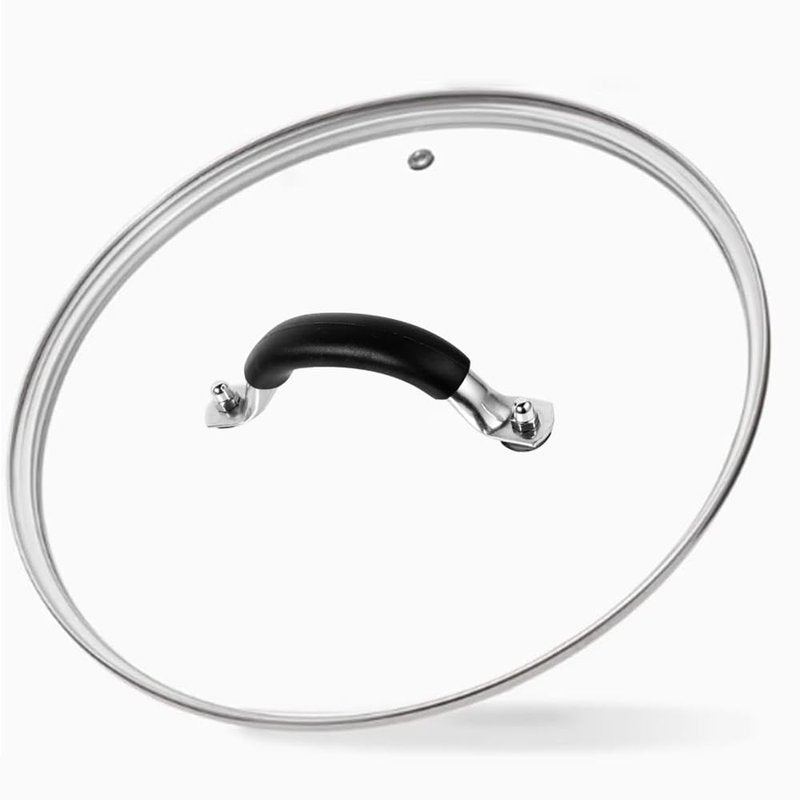 12 Inch Tempered Glass Lid for Lodge 12" Cast Iron Skillets & 7QT Dutch Ovens -Stainless Steel Handle and Rim (12 INCH LID)