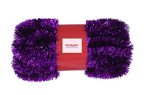 Purple Foil Tinsel Garland 15 Yards Christmas Decorations Thick Multi-Layer