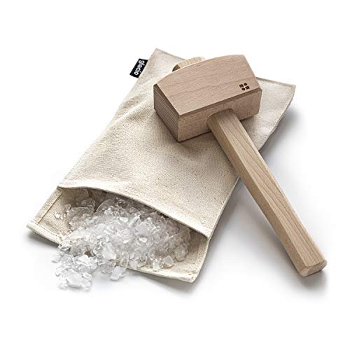 Glacio Wooden Hammer & Canvas Lewis Bag Set - Off White Variation for Crushed Ice