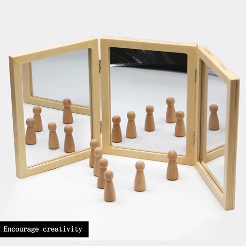 3-Panel Folding Mirror for Preschool Classrooms and Light Table Exploration