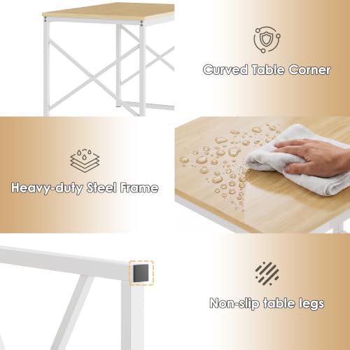 43-Inch 3-Piece Dining Table Set with 2 Benches for Small Spaces