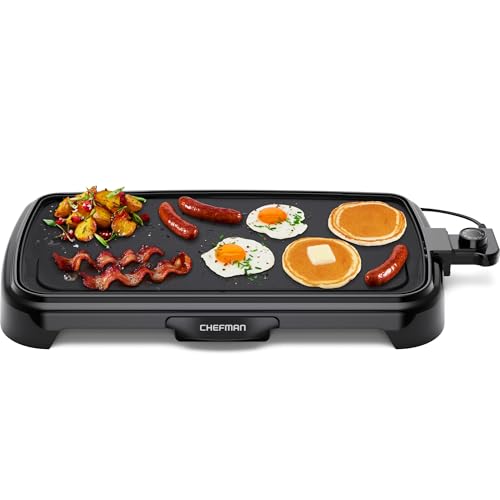 XL Nonstick Electric Griddle 10x20 Immersible Flat Top Grill with Drip Tray