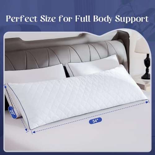Memory Foam Body Pillow for Side Sleepers - 20 x 54 Inch, Soft & Breathable