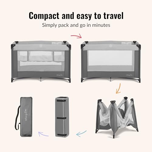 Portable Baby Playard with Detachable Bassinet and Travel Bag