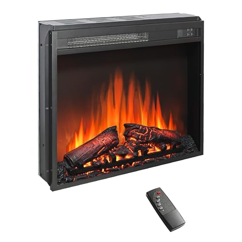 23-Inch Electric Fireplace Insert with Heater and Remote Control