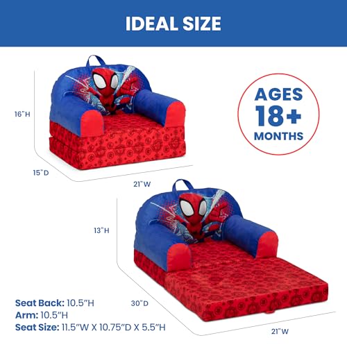 2-in-1 Convertible Kids Flip-Out Foam Chair & Lounger Sleeper Bed