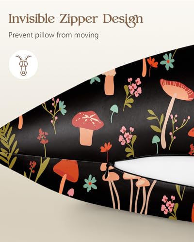 Miss Adola Silk Pillowcases (2-Pack) Standard 20x26 Mushroom Flowers