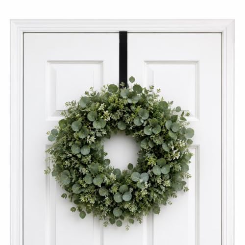 Adjustable Wreath Hanger for Front Door - Heavy Duty 14-24 Inch Over Door Hook