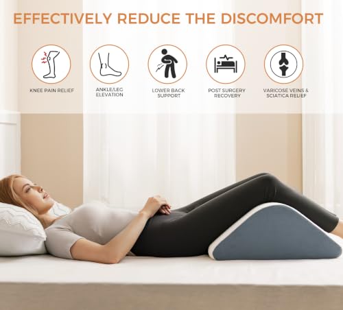 Knee Wedge Pillow for Post-Surgery Recovery - Leg Elevation Support
