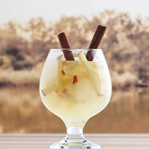 LAV Brandy Snifters Glass Set | 13.25oz Short Stem Balloon Glasses, Pack of 4