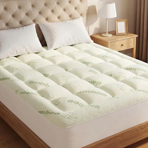 Bamboo Viscose Mattress Topper - Cooling & Breathable Bed Pad