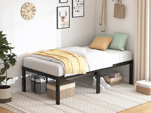 18-Inch Twin Metal Platform Bed Frame, Heavy Duty No Box Spring Needed