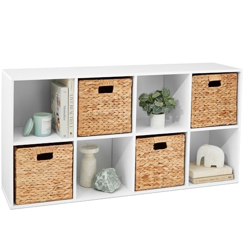 8-Cube Storage Organizer & Display Shelf Bookcase - 11in Opening, White