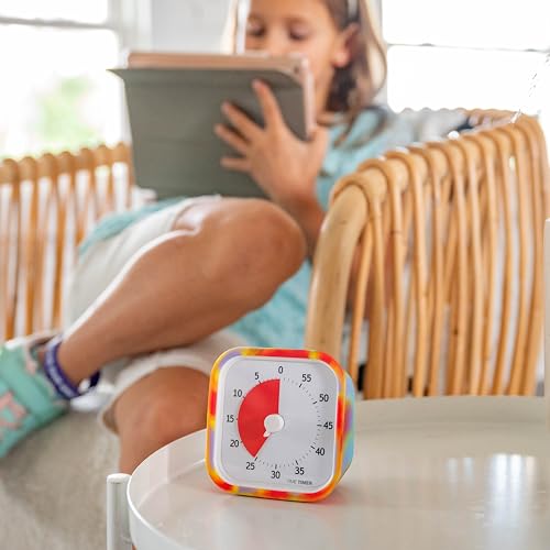 Time Timer MOD Tie Dye ?? Special Edition ??? Visual Timer for Kids Classroom Learning, Elementary Teachers Desk Clock, Homeschool Study Tool and Office Meetings with Silent Operation (Tie Dye)
