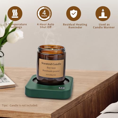 Electric Coffee Mug Warmer for Desk with 3-Temp Settings & Auto Shut Off