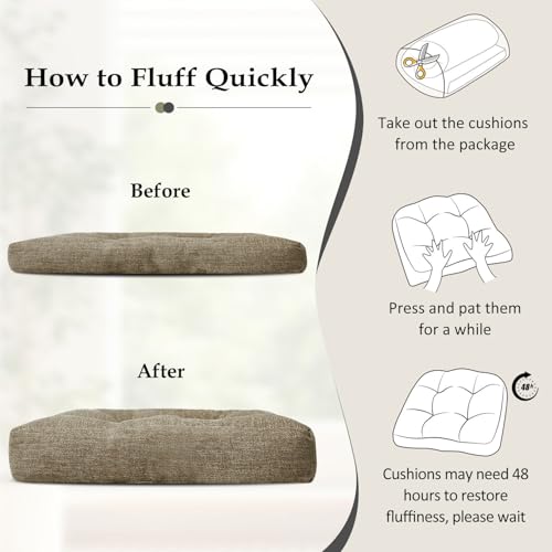 U-Shaped Dining Chair Cushions 17x17x4 - 4 Pack Non-Slip Kitchen Chair Pads