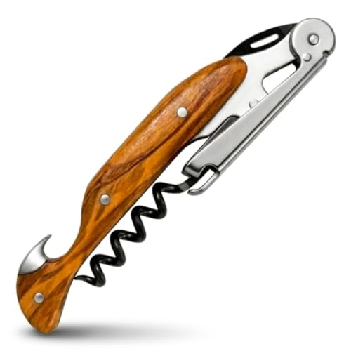 FALCORK® Professional One-Step Wine Corkscrew with Olive Wood Handle