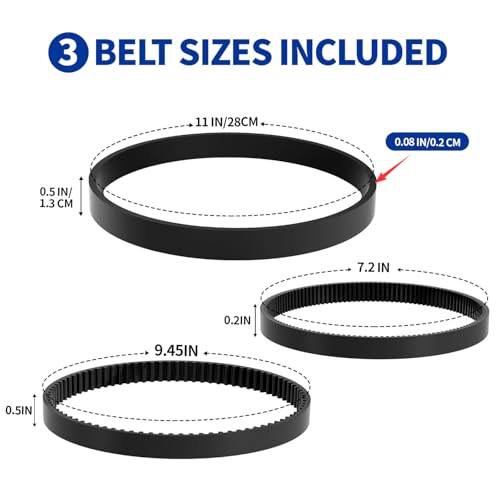 3-Piece Carpet Cleaner Replacement Belt Kit for Multi-Series Cleaners