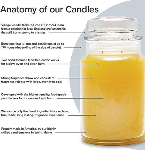 Village Candle Balsam Fir Large Apothecary Jar Scented Candle 21.25 oz, Evergreen Fragrance