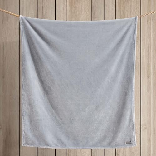 Eddie Bauer - Blanket, Super Soft Reversible Sherpa & Brushed Fleece Bedding, Throw Blankets for Couch, Ideal for Lounging (Ultra Lux Solid Grey)