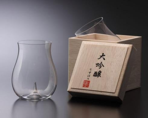 Usuhari Ginjo Sake Glass - Hand Blown Ultra Thin Crystal Cup, Elegant Pouring Experience