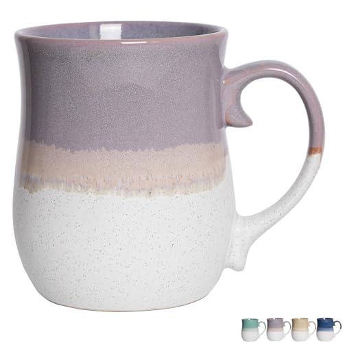 Bosmarlin Purple Large Ceramic Coffee Mug 26 Oz - Oversized Tea Cup, Dishwasher & Microwave Safe, Reactive Glaze