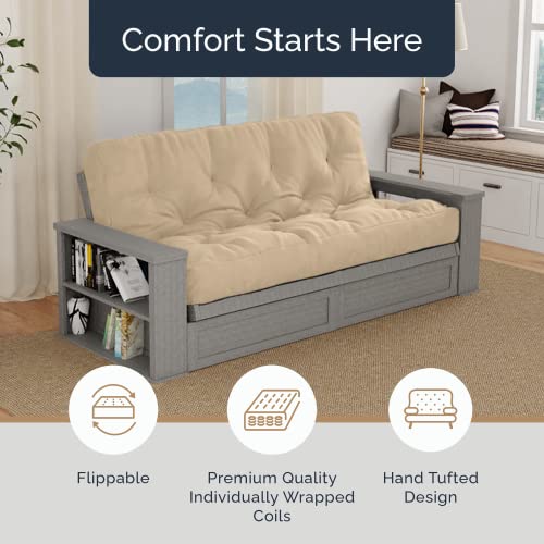 10-Inch Full Size Futon Mattress, Pocket Coil Foam Bed for Sofa Frame