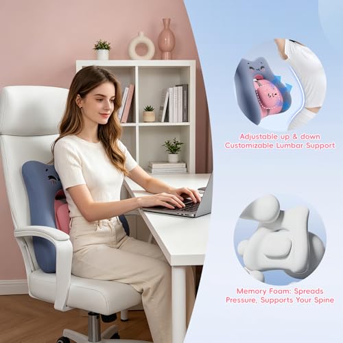 Ergonomic Memory Foam Lumbar Support Pillow for Car & Office