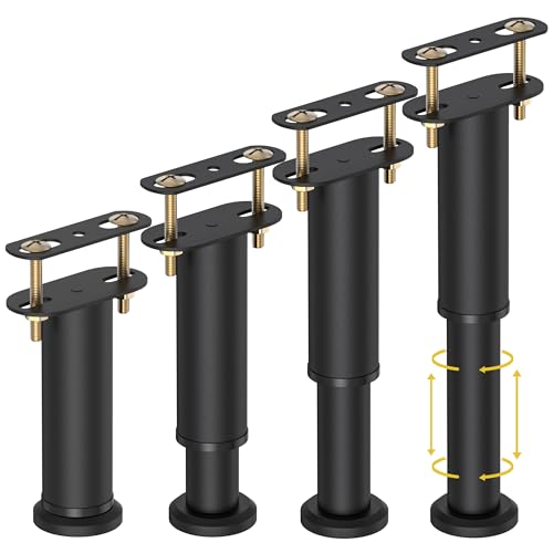 4 Pcs Adjustable Bed Support Legs, 7-13 Inch Heavy Duty Metal Bed Frame Legs