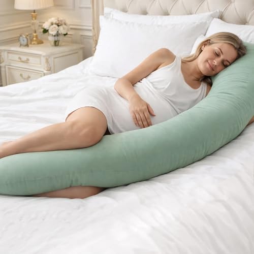 C-Shaped Pregnancy Pillow for Side Sleeping - 74 Inch Body Pillow