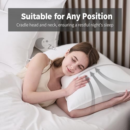 Cooling Medium Firm Bed Pillows Set of 2, 20x26 Inches