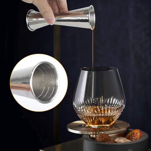 Lexenic Japanese Stainless Steel Jigger Pack 1 - 1oz & 2oz Cocktail Measuring Tool