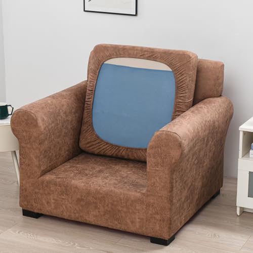 Washable Faux Leather Armchair Covers with Cushion Covers