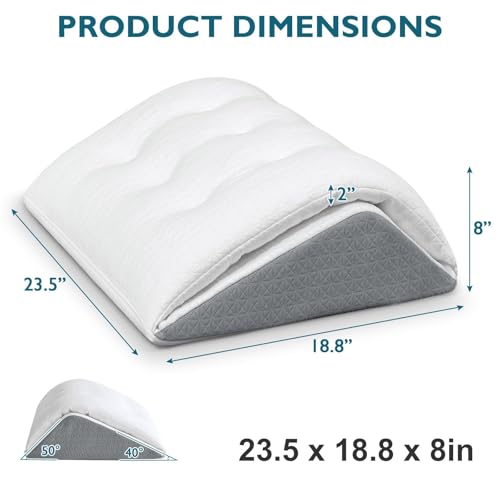 Convertible Knee Wedge Pillow for Back Sleeping - Dual-Layer Memory Foam