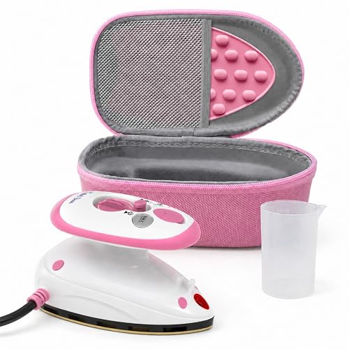 The Quilted Bear Mini Steam Iron for Quilting and Travel - Pink