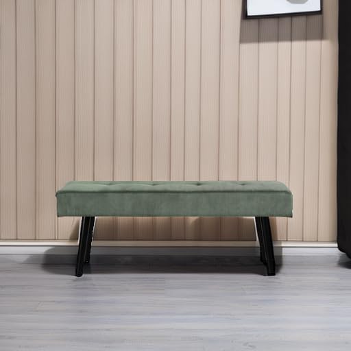 Modern Corduroy Padded Entryway Bench - 39-Inch Rectangular Bed Bench