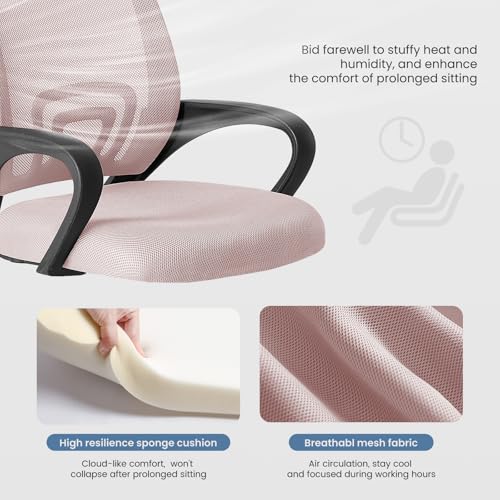 Ergonomic Mid-Back Mesh Office Chair with Lumbar Support and Rocking Mode