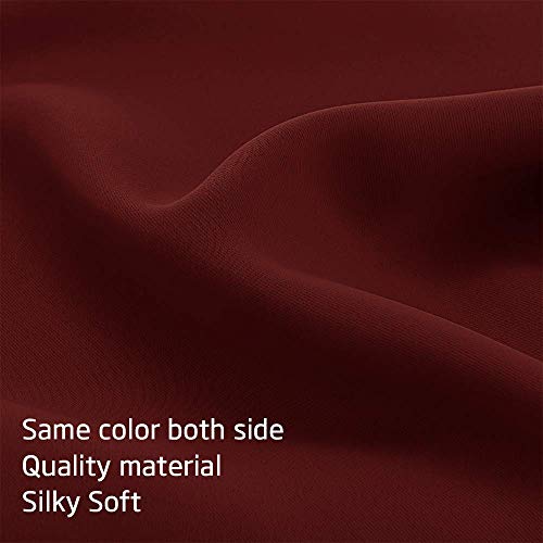 Burgundy Red Kitchen Short Curtains - 30 Inch Farmhouse Tier Drapes, 2 Panels