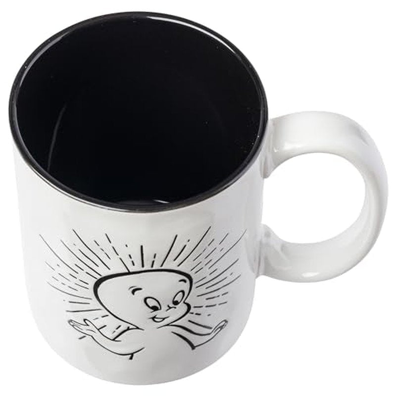 Silver Buffalo Casper the Friendly Ghost Wax Resist Ceramic Pottery Mug, 17 Ounces