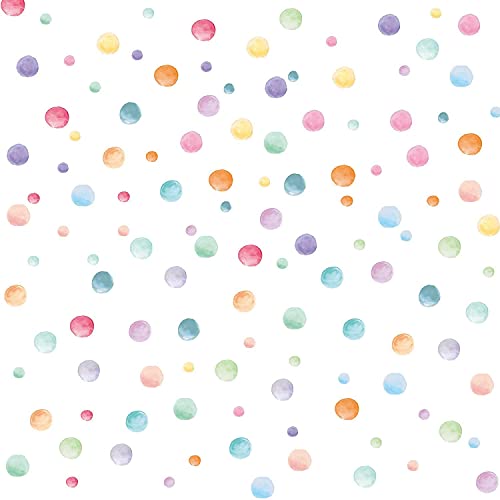 123 Pcs Pastel Polka Dot Wall Stickers, Colorful Round Vinyl Decals