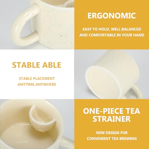 Yiyiring 8oz Tea Cup with Infuser - Ceramic Loose Leaf Tea Mug for Hot Beverages