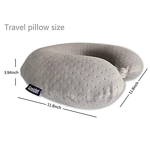 Memory Foam Travel Neck Pillow - U Shape Velvet Support for Head & Neck Relief