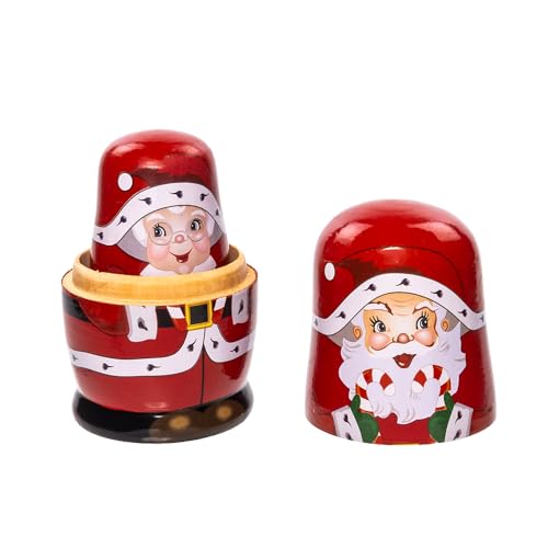 Kurt Adler Santa Nesting Doll Set - 5 Piece Holiday Matryoshka Decor